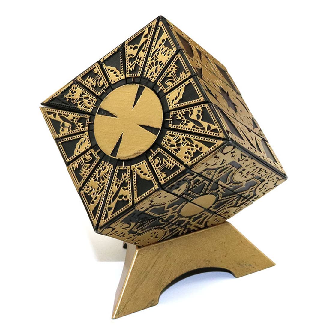 SUIZU Detachable Hellraiser Puzzle Box - Functional Deformation Lock Puzzle Box with Base (Standard) | Perfect for Escape Rooms, Brain Teasers & Horror Movie Collectibles