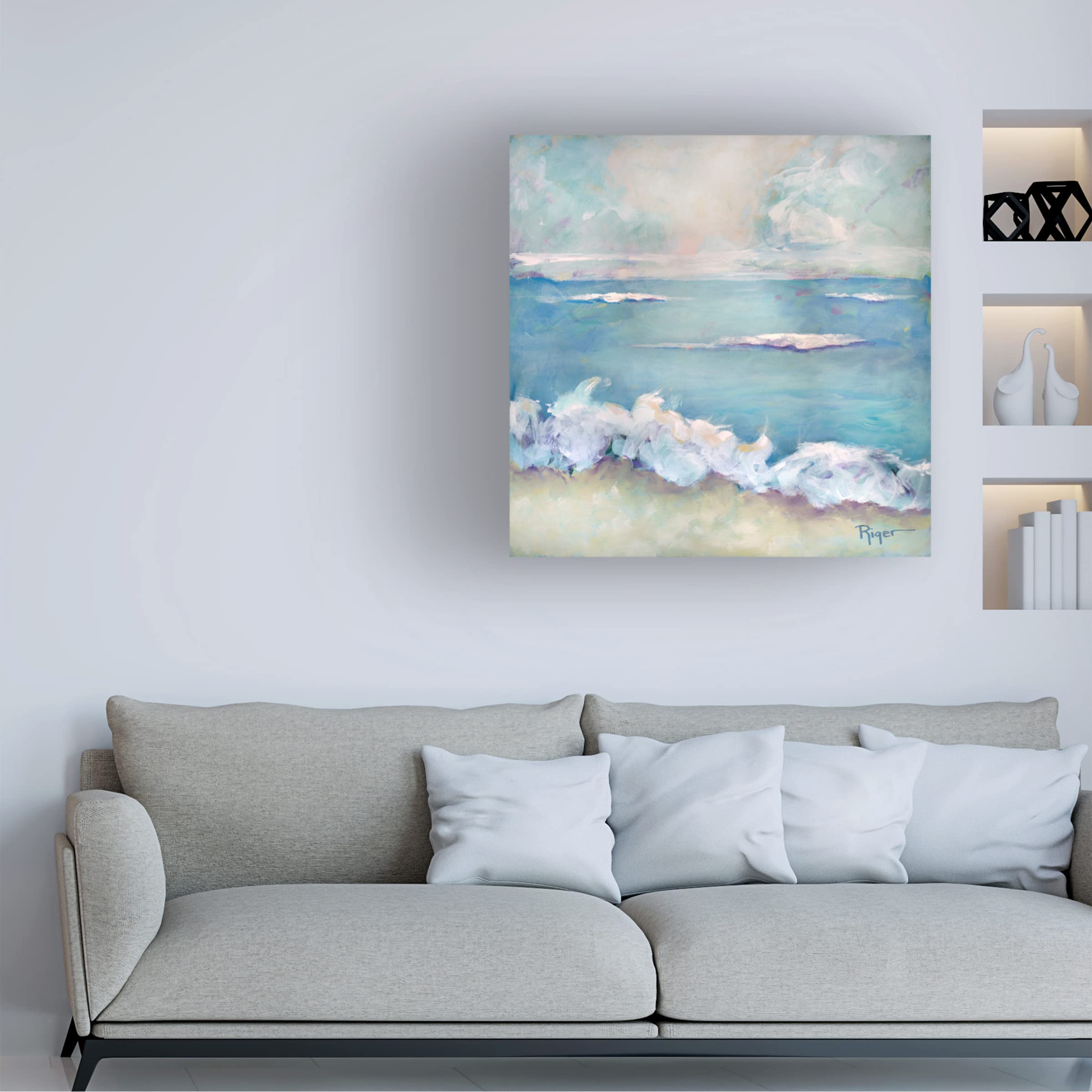 Trademark Fine Art 'A Day at the Beach II' Canvas Wall Art by Sue Riger - Coastal Decor for Living Room, Bedroom & Office