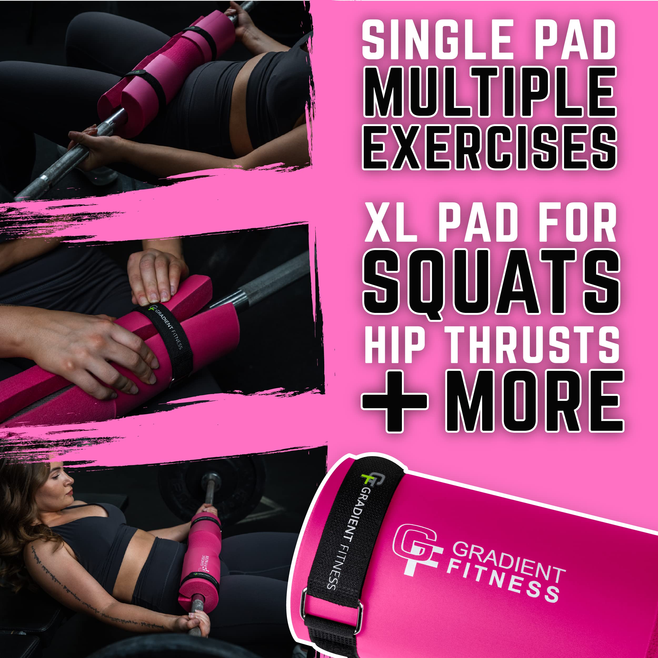 Premium Gradient Fitness Barbell Pad - Extra Thick Cushion for Hip Thrusts, Squats & Glute Workouts - Compatible with Olympic & Standard Weight Bars - Ideal for Home Gym & Cross Training