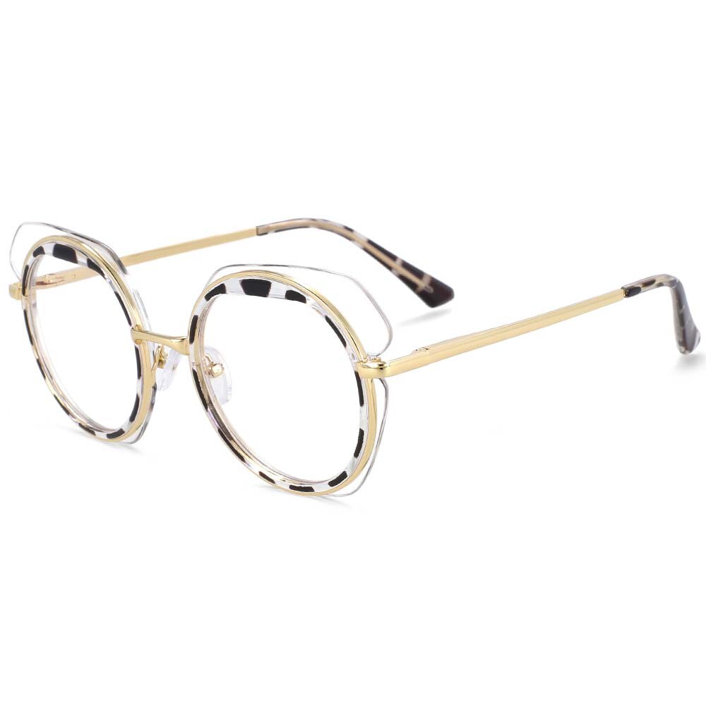 CCspace Unisex Full Rim Round TR90 Titanium Eyeglasses 54171 - Lightweight & Durable Glasses for Work, Reading & Everyday Use