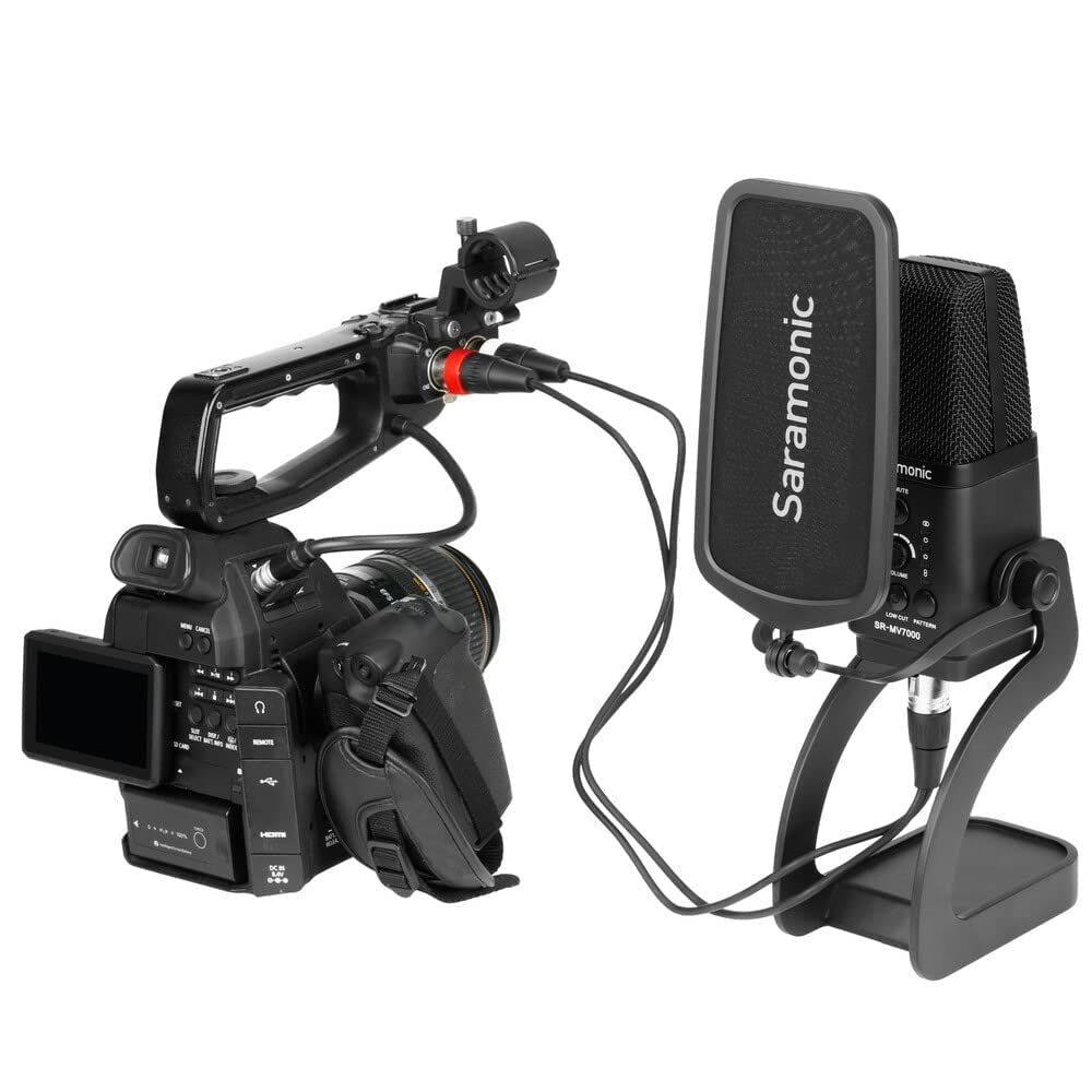Saramonic SR-MV7000 Professional Multi-Pattern USB/XLR Condenser Microphone for Podcasting, Streaming & Recording - Compatible with iPhone 15, Android, iPad, PC & Audio Interfaces (Includes USB-C & XLR Cables) - Perfect for Home Studios, Voiceovers & Live Performances