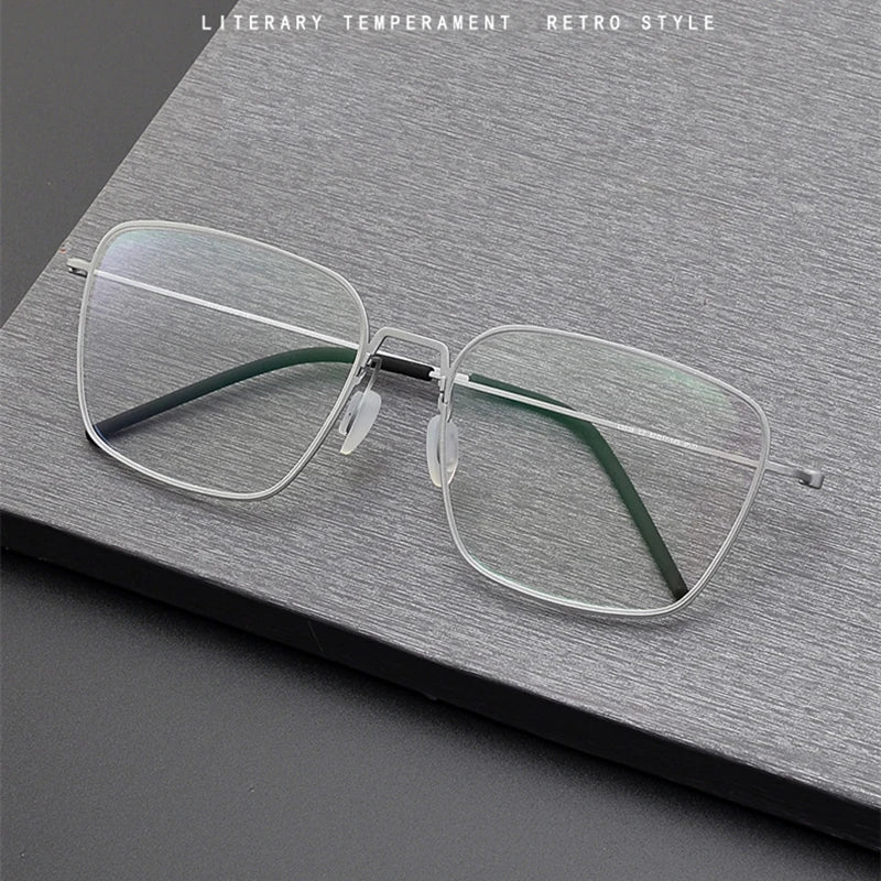 Stylish Black Titanium Square Eyeglasses for Women - Full Rim Frame 5538 | Perfect for Office, Reading & Everyday Wear