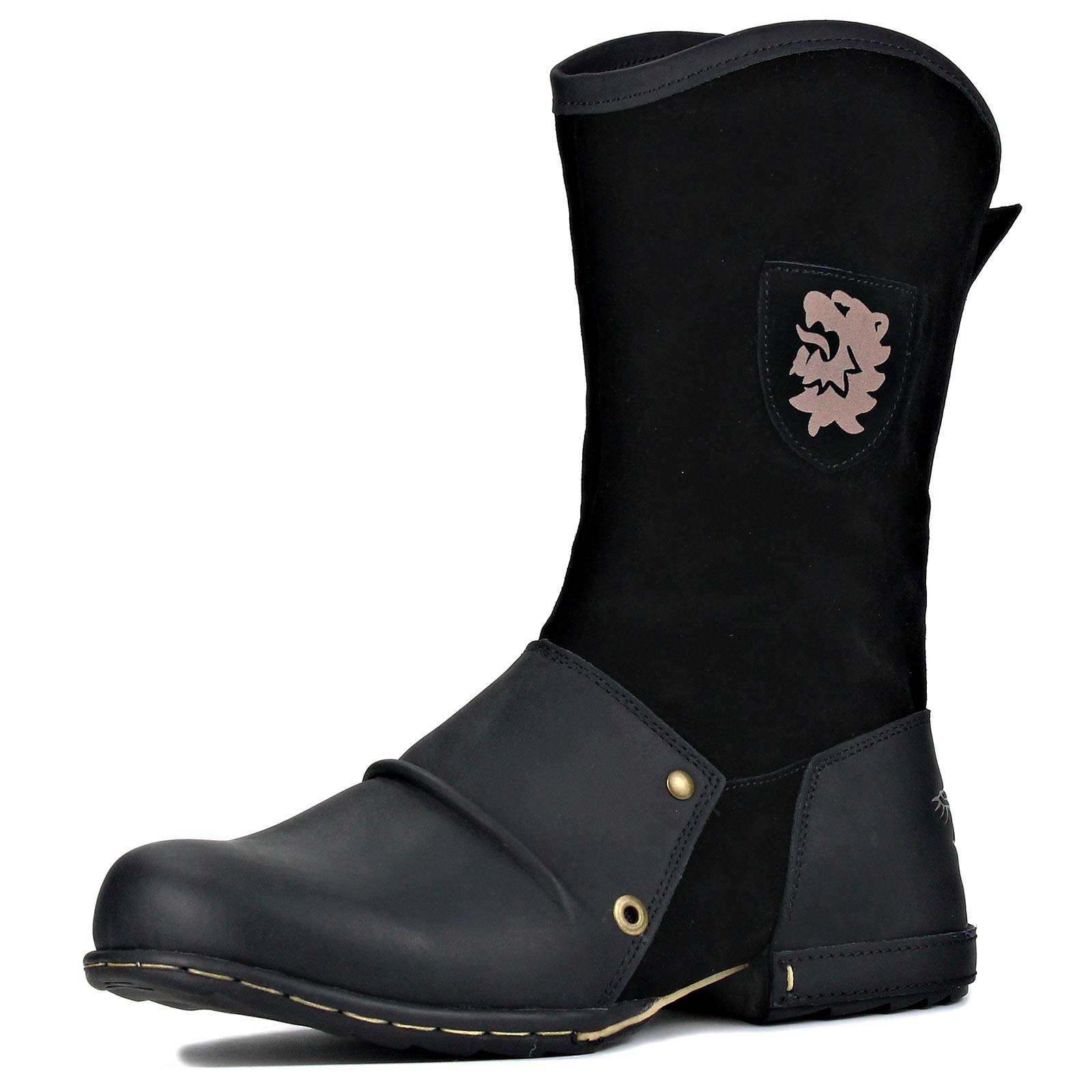 **OSSTONE Men's Designer Leather Moto Boots - Western Chukka Boots with Zipper, Casual Shoes OS-5008-1-H10-C-US-R | Perfect for Motorcycle Riding, Outdoor Adventures & Fashion Streetwear**