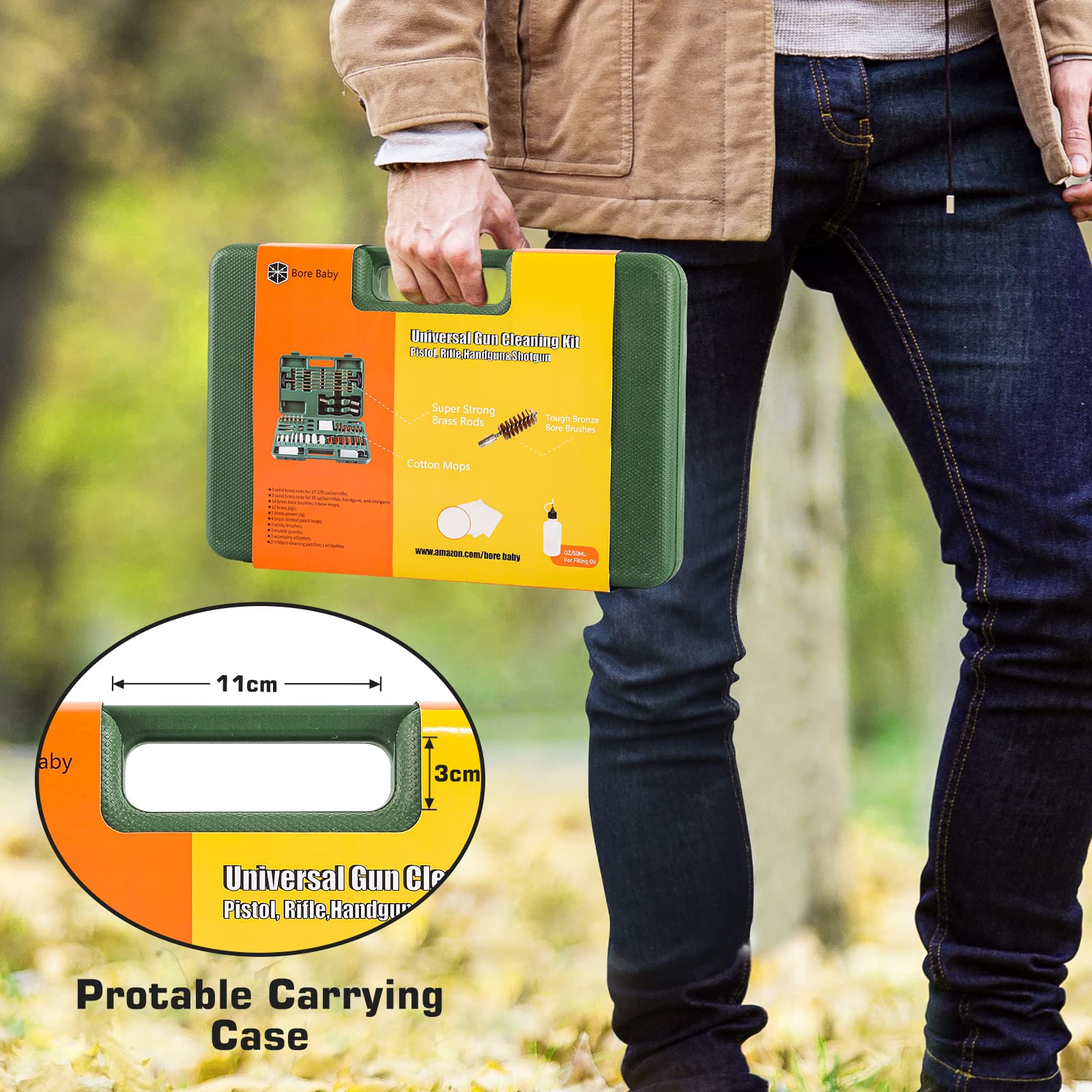 Universal Gun Cleaning Kit for All Calibers - Complete Cleaning Supplies with Portable Carrying Case - Perfect for Rifle, Pistol, and Firearm Maintenance at Home or Range