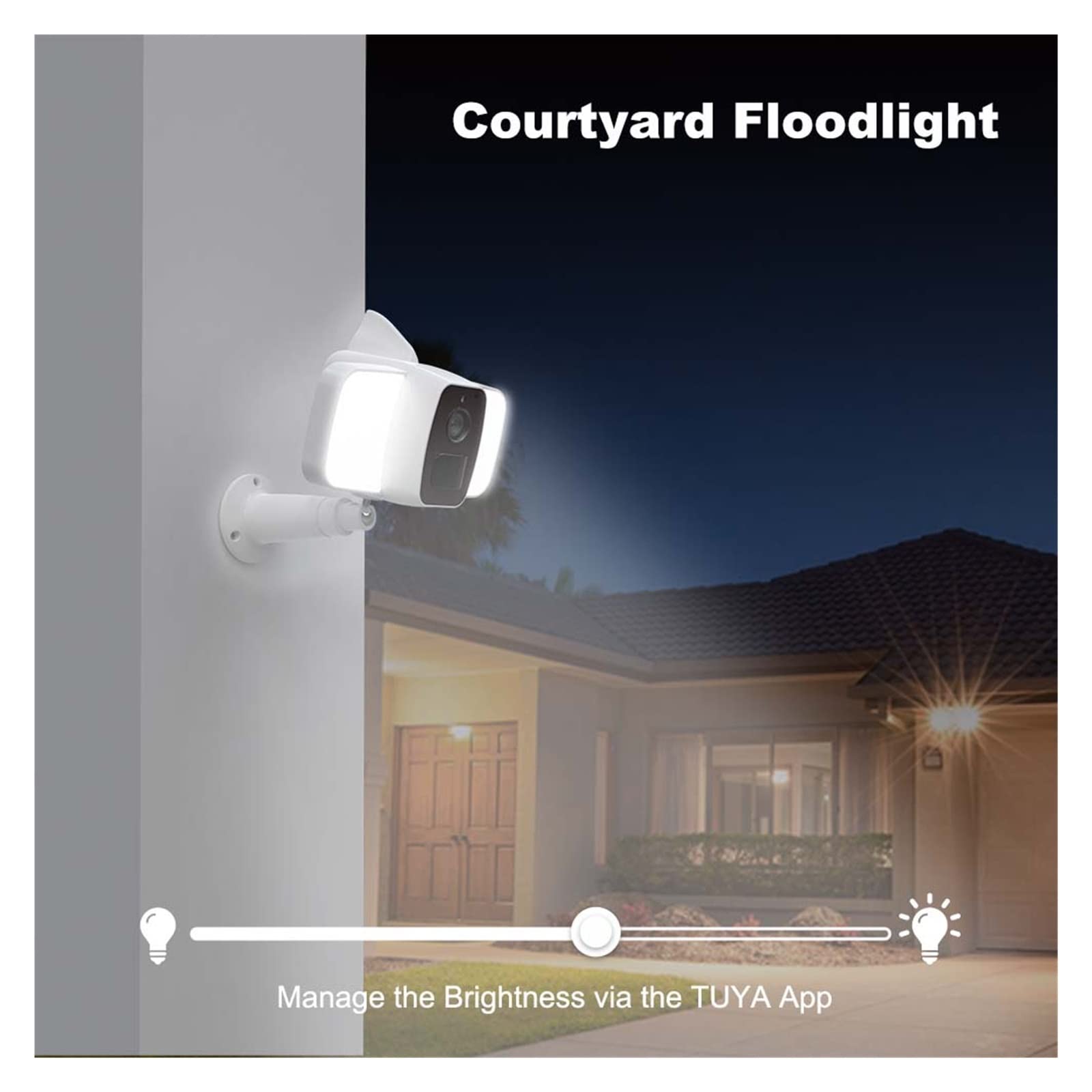 Tuya Solar WiFi Security Camera Outdoor - 1080P Wireless Surveillance Camera with Solar Panel, 10000mAh Battery & Smart Light - Works with Alexa & Smart Life App - Perfect for Home Security, Backyard Monitoring & Garage Protection