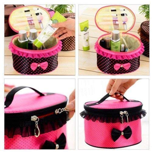 MBUYS Mall Bow Storage Bag - Waterproof Cosmetic Organizer & Toiletry Travel Bag for Women, Portable Makeup Case Pouch with Bow Tie Design (1pc) - Perfect for Travel, Gym, and Daily Makeup Storage