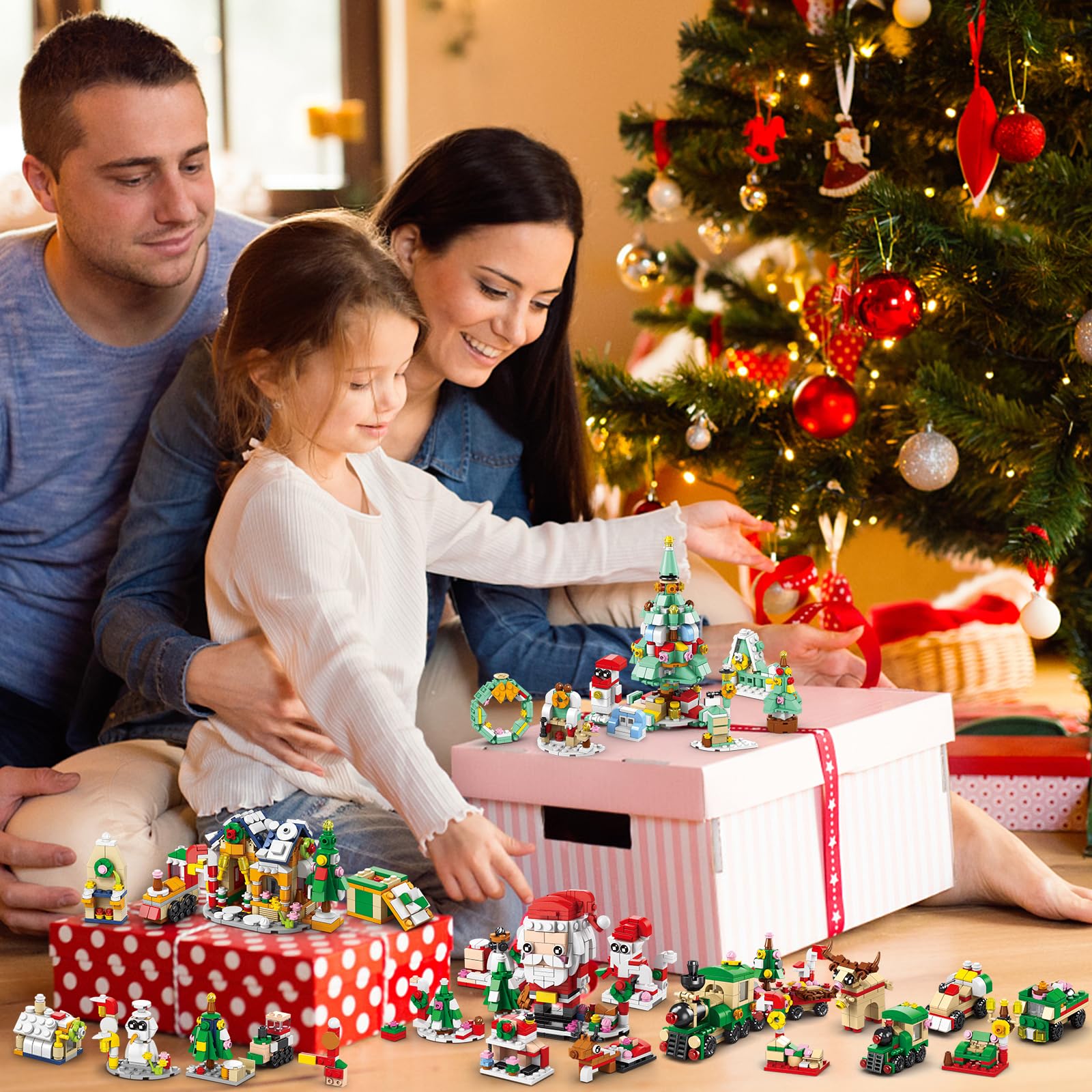 Christmas Building Blocks Set - 1123 PCS Snow House, Train, Christmas Tree, Santa & Reindeer Toys for Kids - Perfect Holiday Gift for Sons, Grandchildren, Nieces - Great for Christmas, Birthday & New Year Celebrations - Creative Play & Festive Home Decor