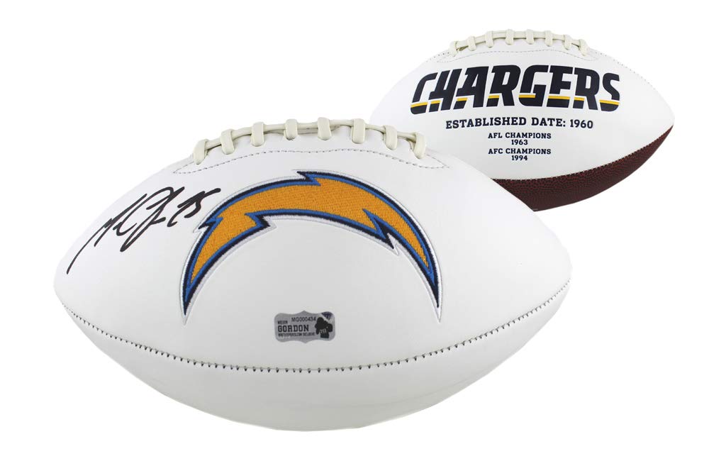 Melvin Gordon Autographed Los Angeles Chargers NFL Football - Signed & Embroidered Official Jersey - Perfect for Collectors, Sports Memorabilia Fans & Game Room Decor