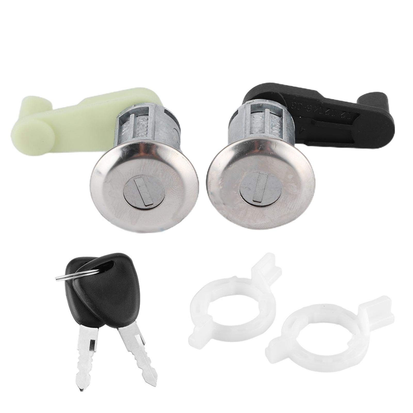 Fydun Pair Door Lock Cylinder Kit with 2 Keys 7701468981 - Compatible with Renault Megane Scenic Clio II Thalia - Secure Replacement for Car Door Locks - Perfect for Vehicle Security and Lock Replacement