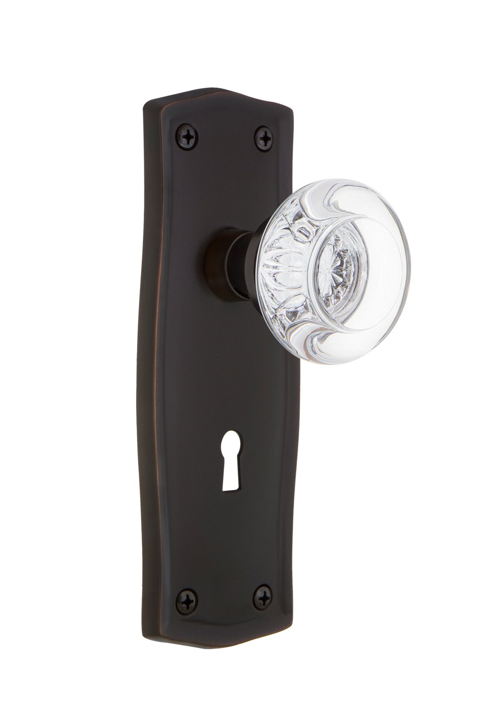 Nostalgic Warehouse Prairie Plate with Keyhole Round Clear Crystal Glass Knob - 2.75