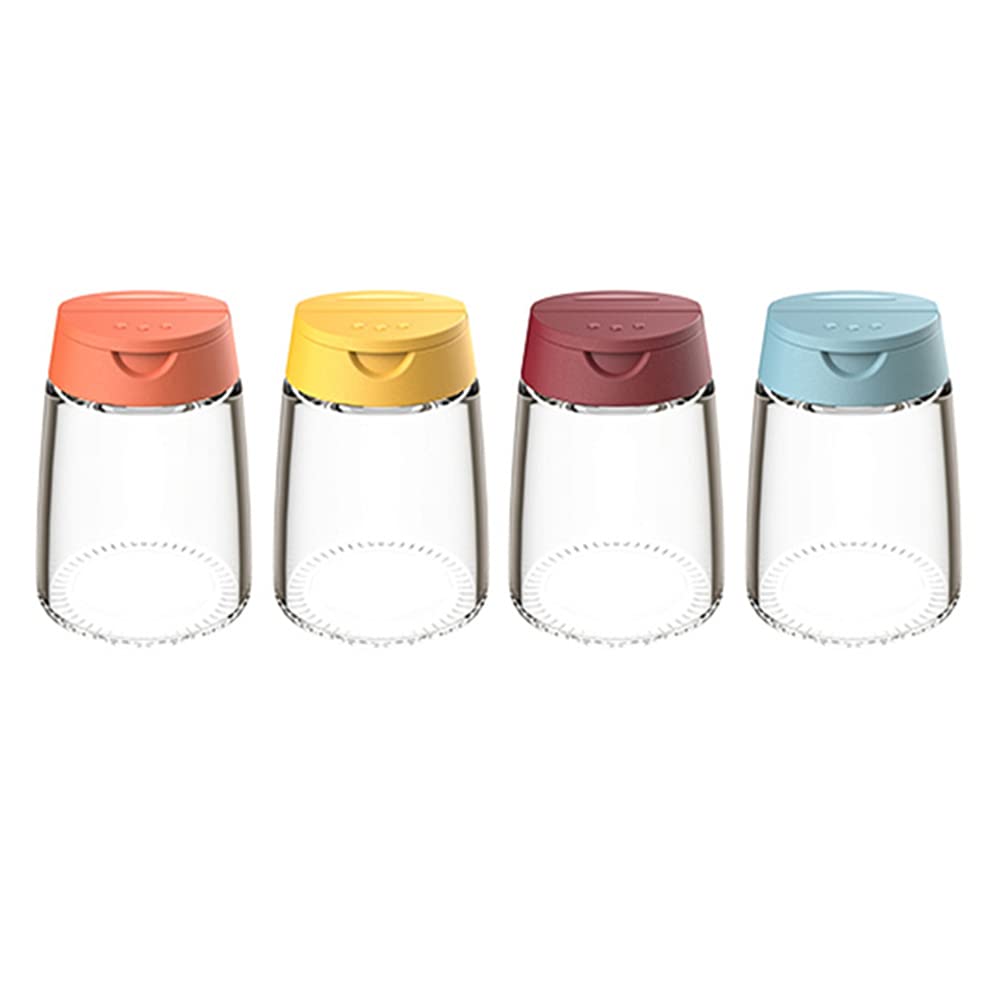 DOITOOL 4-Piece Glass Spice Jars with Lids - Clear Airtight Seasoning Containers for Salt, Sugar & Spices - Perfect for Kitchen Pantry Organization & Cooking Essentials Storage