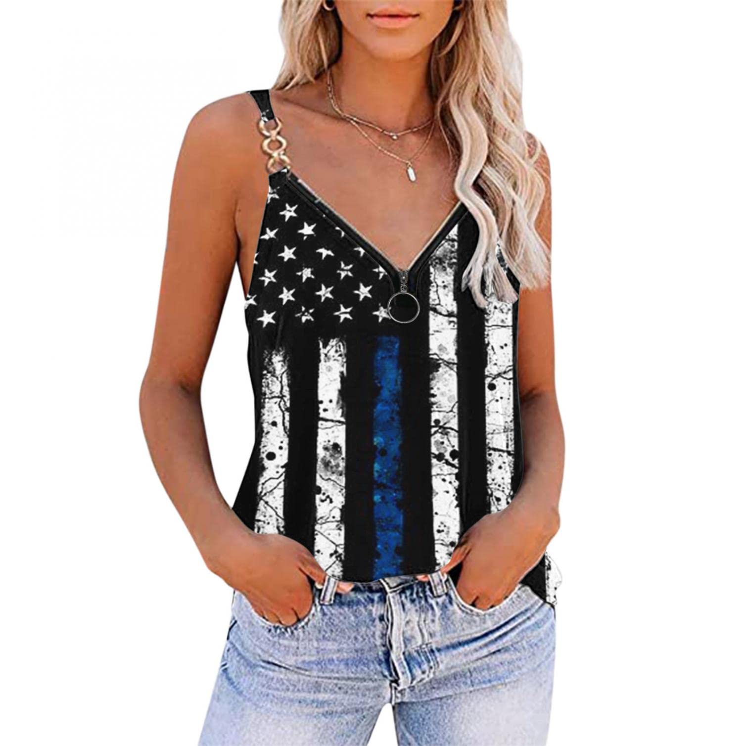 Trendy Women's Summer Tops 2022 - Loose Fit Cute Printed Tank Tops for Casual Wear, Beach Outfits & Vacation Essentials