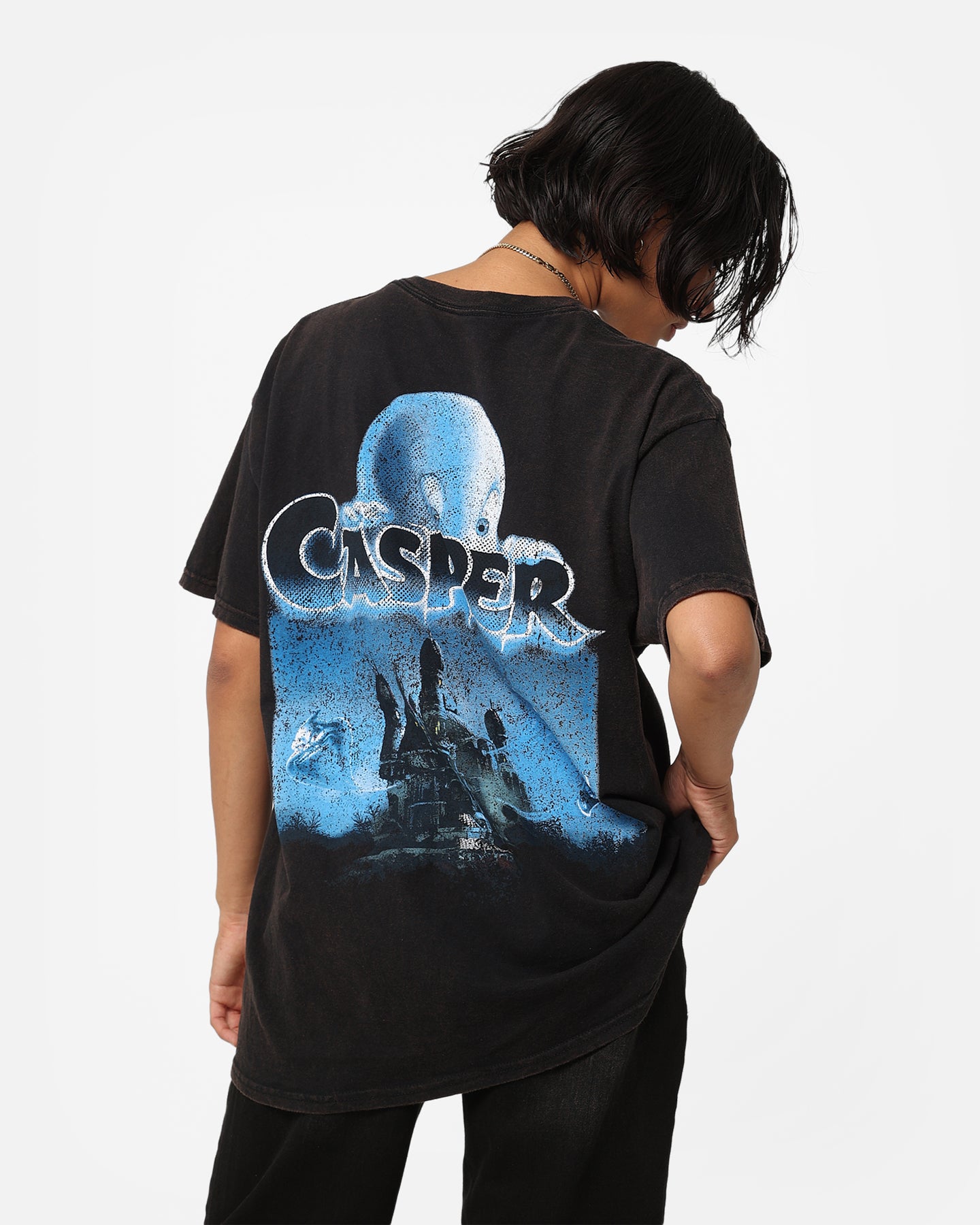 Vintage Casper T-Shirt - Black Wash Distressed Retro Tee for Men & Women | American Thrift Style | Perfect for Casual Wear, Street Fashion & Vintage Lovers