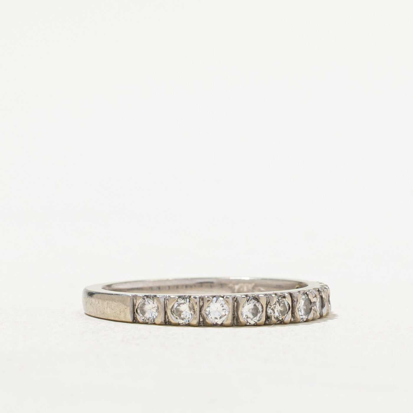 Semi Eternity Diamond Wedding Band Ring - 0.40 Carat Total Weight (CTW) - Size 6.5 - Perfect for Anniversary, Engagement & Bridal Jewelry Gifts