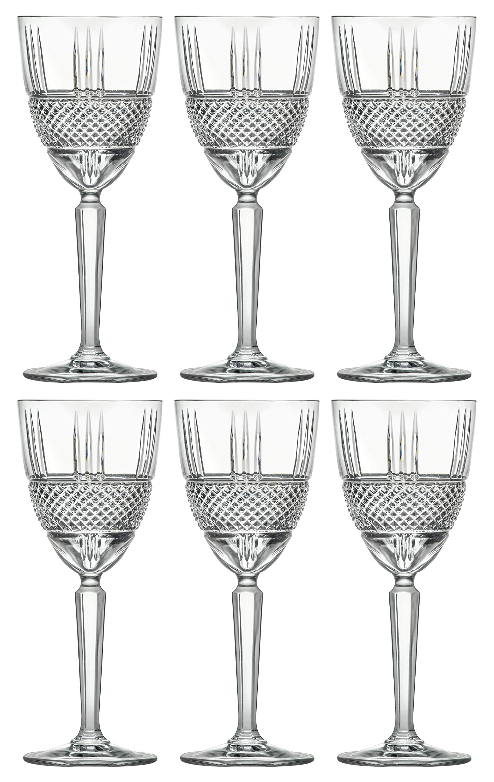 Premium Red Wine Crystal Goblets - Elegant Stemmed Glassware Set of 6 (11 oz) - European Crafted for Fine Dining & Special Occasions - Perfect for Wine Tasting, Dinner Parties & Wedding Receptions