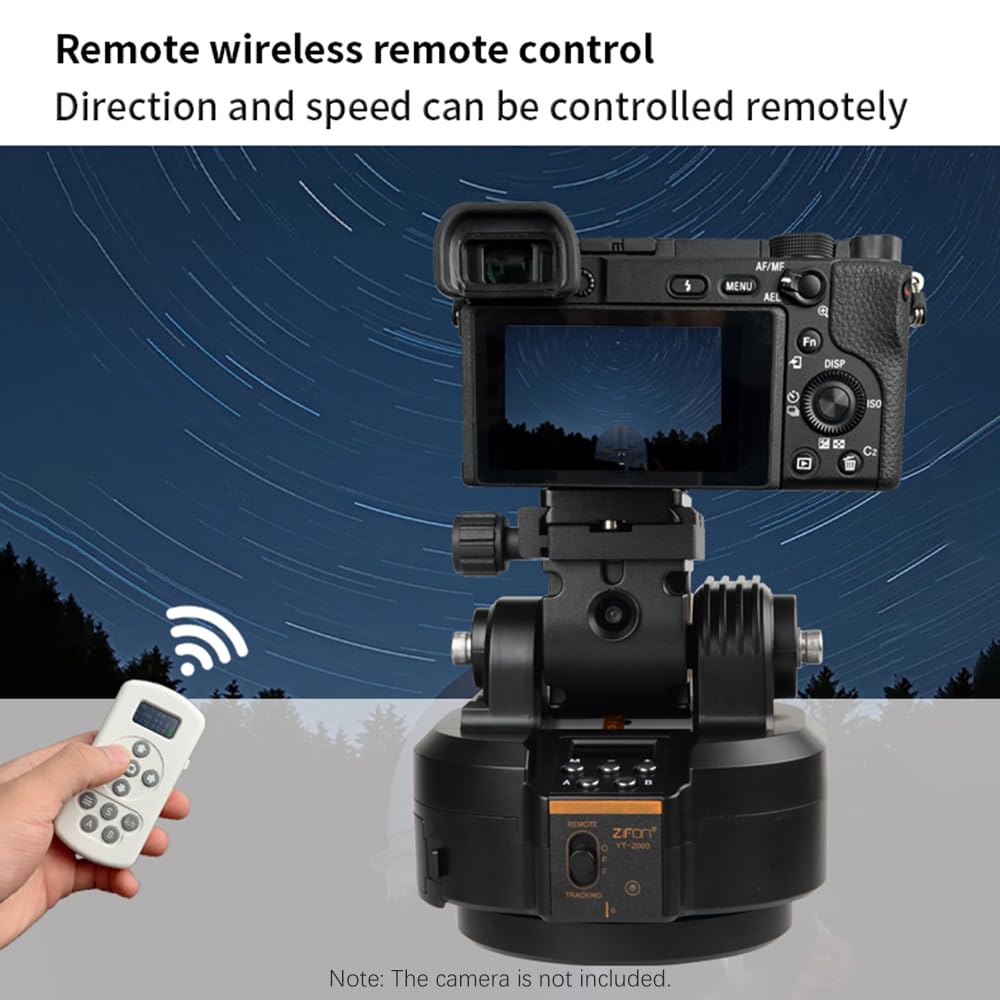 Intelligent Motorized Phone Mount HUIOP YT2000 - Auto Tracking PTZ Ball Head with Remote Control, 4.4lbs Load Capacity, 360° Rotatable for Smartphones (1/4