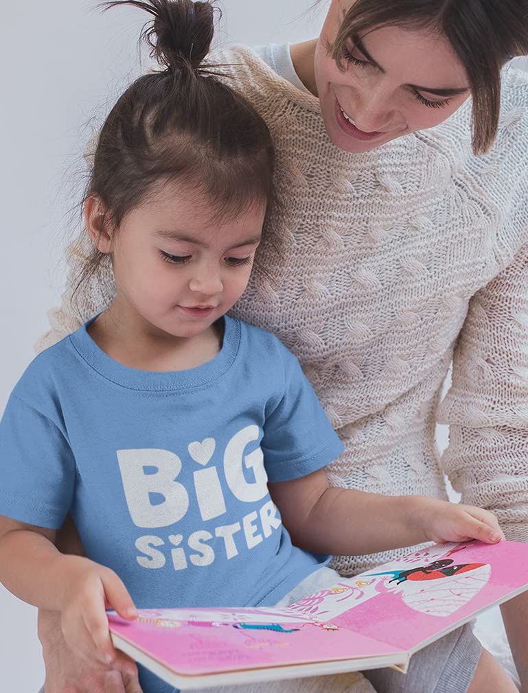 Big Sister Shirt for Toddler Girls - Cute Baby Announcement & Sibling Reveal T-Shirt - Perfect for Gender Reveal Parties & Newborn Photo Shoots