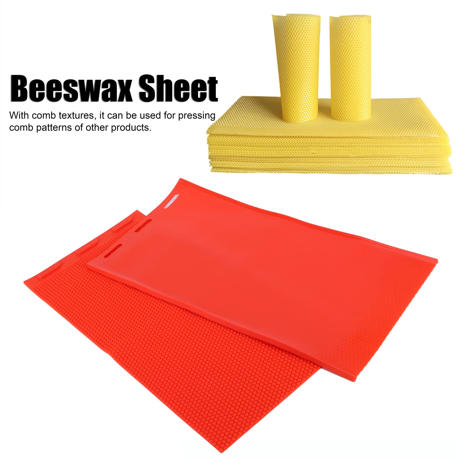 AUNMAS 2Pcs Natural Beeswax Sheets for Beekeeping - Premium Honeycomb Wax Foundation for Candle Making, Beehive Frames & DIY Crafts | Perfect for Beekeepers, Candle Makers & Craft Enthusiasts