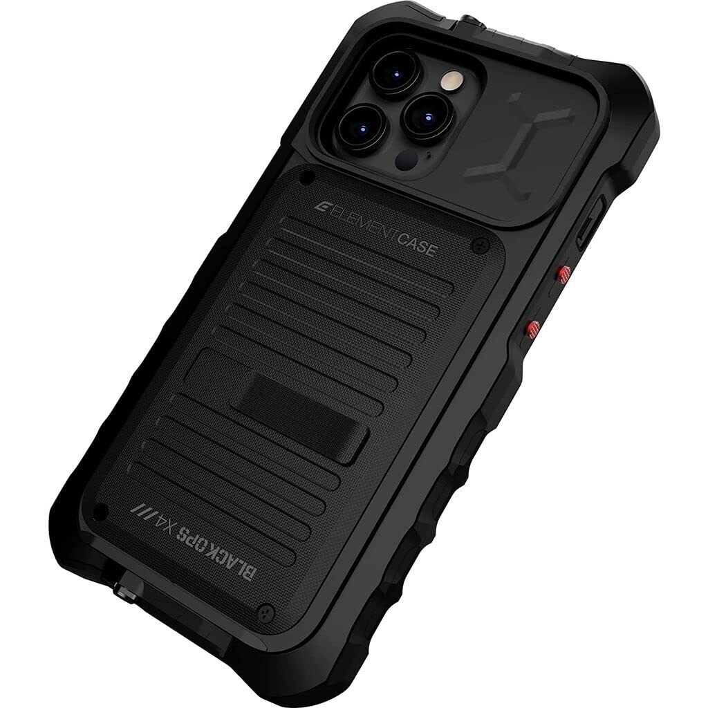 Element Case Black Ops Rugged Tactical Shockproof iPhone 13 Pro Max Case with Wallet & Card Holder - Military-Grade Protection with Kickstand - Perfect for Outdoor Adventures, Travel & Daily Use (Black, EMT-322-252FV-01)