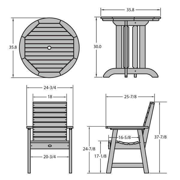 Weatherly 3-Piece Round Dining Table Set - 30 Inch Height Counter Table for Kitchen, Breakfast Nook & Small Spaces - Perfect for Apartments, Condos & Cozy Homes