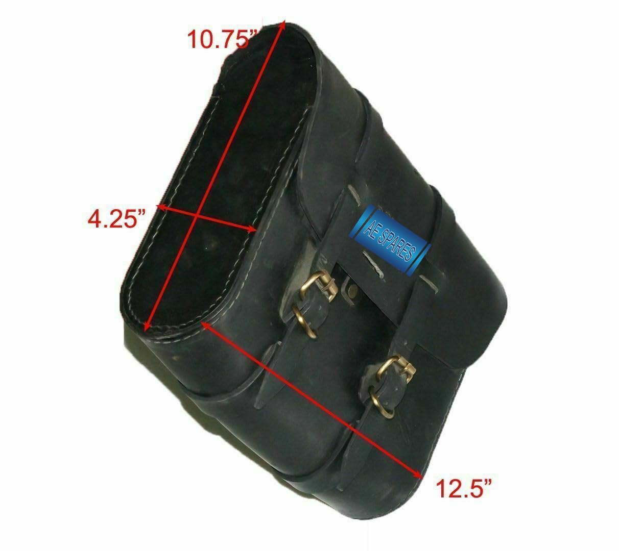 Royal Enfield Custom Black Leather Motorcycle Saddle Bags - Waterproof Side Luggage for Cruiser & Touring Bikes - Perfect for Long Rides & Daily Commutes