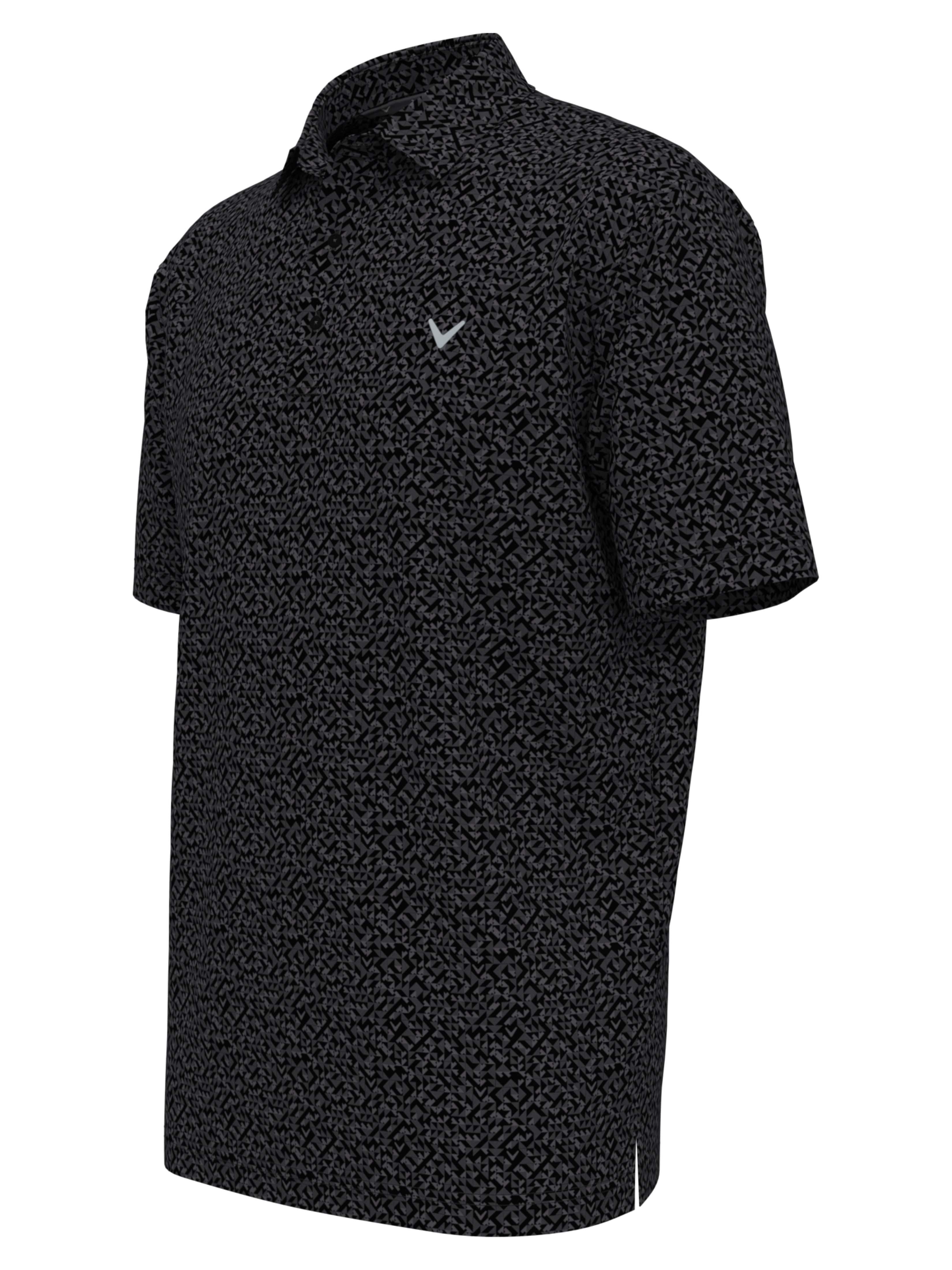 Men's Linear Chevron Print Golf Polo Shirt - Breathable & Moisture-Wicking Performance Top for Golf, Casual Wear & Outdoor Activities