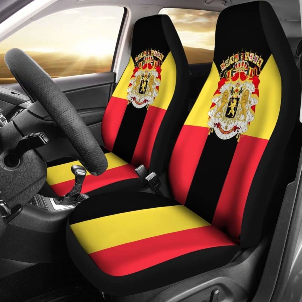 Belgium Coat Of Arms Car Seat Cover - Durable & Stylish for Cars, Trucks & SUVs - Perfect for Sports Fans & Travel Enthusiasts