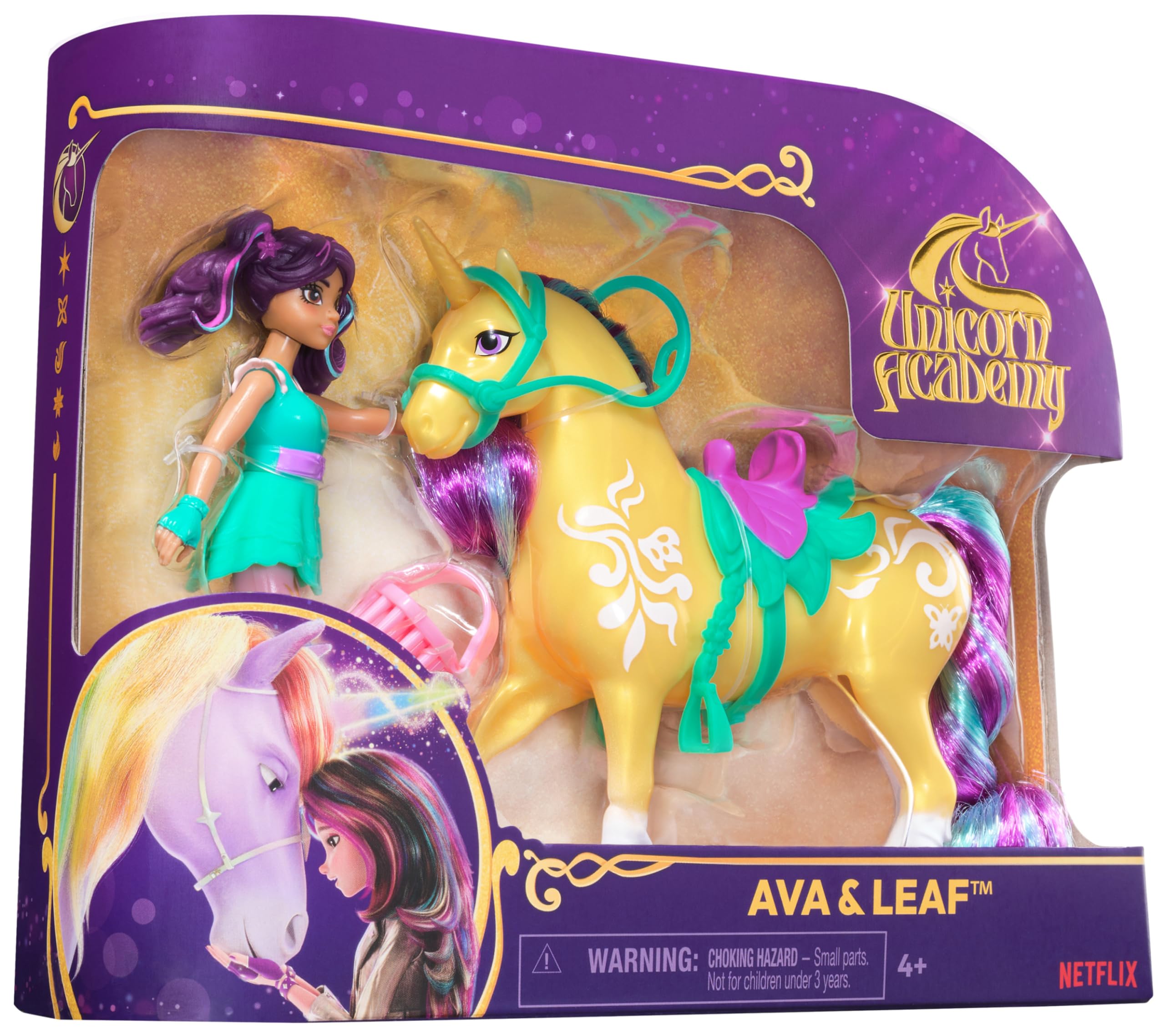 Unicorn Academy Ava & Leaf Doll Set with 2 Accessories & Hair Styling Tool - Magical Unicorn Toys for Girls Ages 4+ | Perfect for Imaginative Play, Birthday Gifts & Pretend Tea Parties