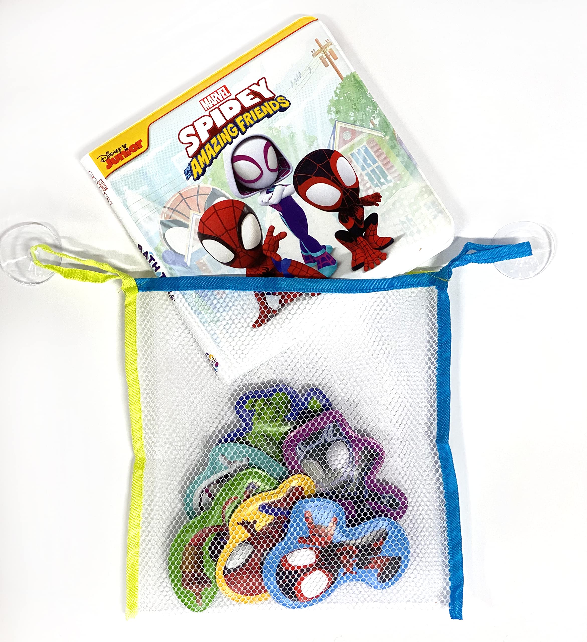 Marvel Spidey Bath Books for Kids - 6 Padded Suction Cups | Fun Bath Time Activity