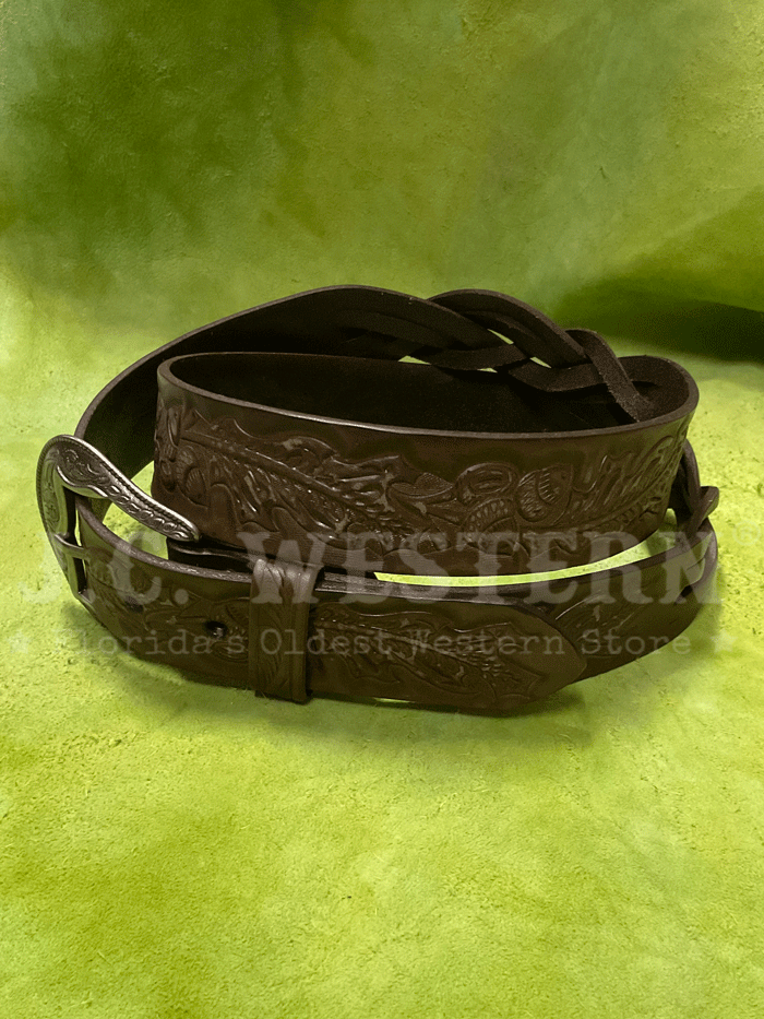 Angel Ranch D140001202 Women's Braided Acorn Belt - Brown Leather Waist Belt for Western Fashion, Boho Outfits & Autumn Styling