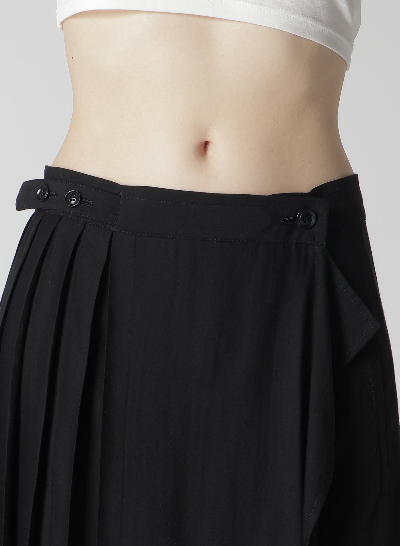 4OZ CU/DUNGAREE TWILL PLEATED WRAP SKIRT - Women's Denim Wrap Skirt with Pleats for Casual & Office Wear | Perfect for Spring & Summer Outfits
