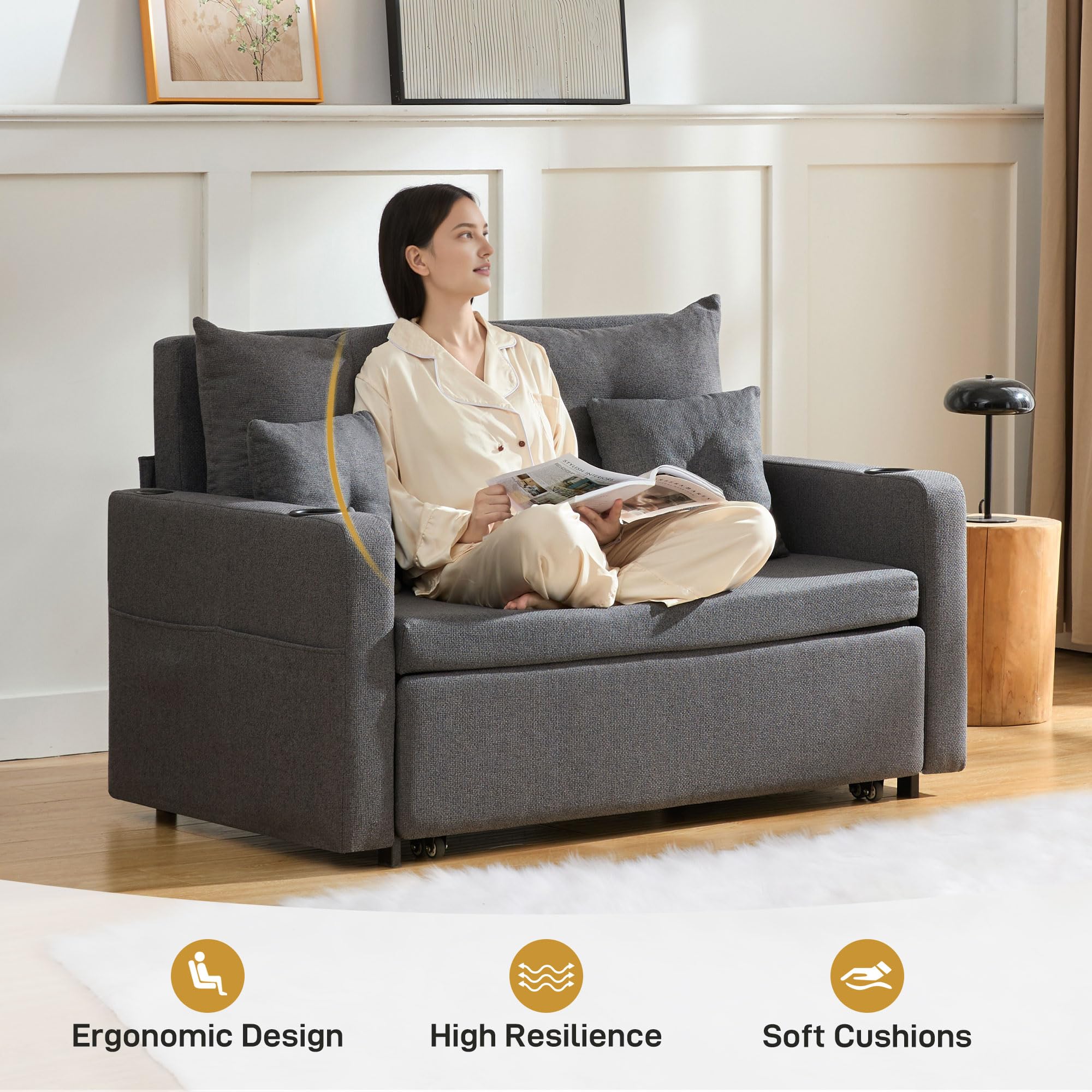 3 in 1 Convertible Sofa Bed - 56