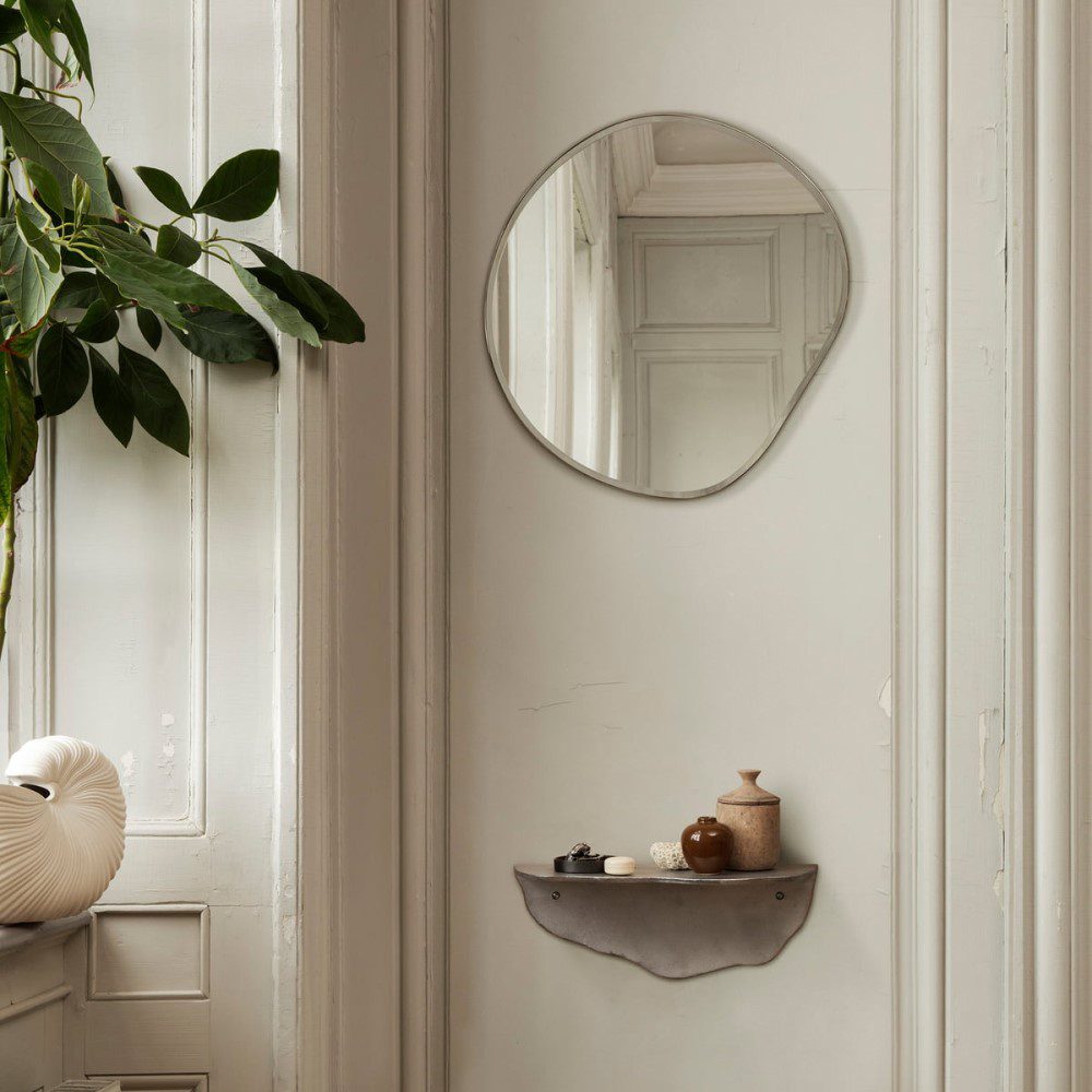 FERM LIVING Pond Mirror Small - Brass Round Wall Mirror for Bathroom, Bedroom & Living Room Decor