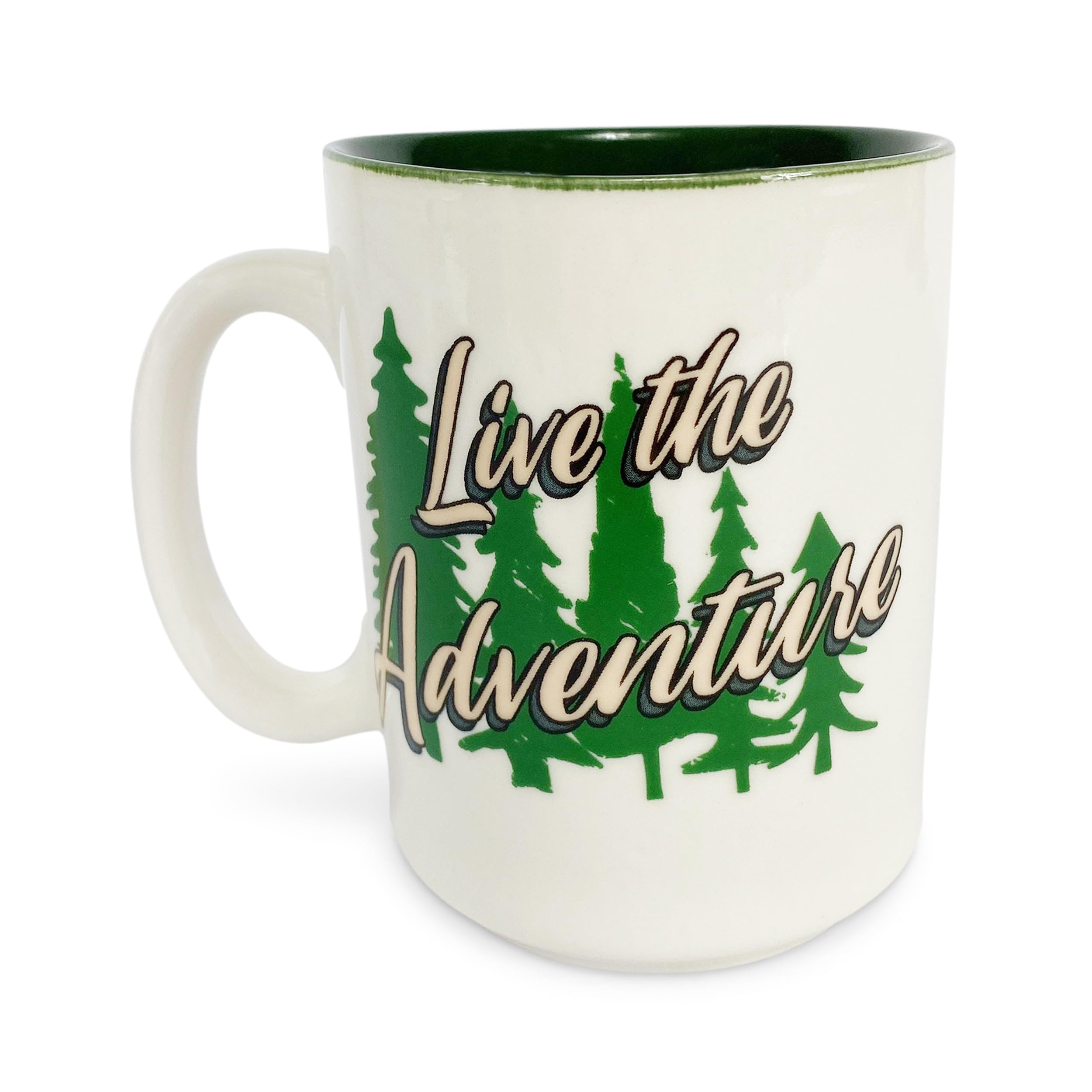 Rivers Edge Products 16 Oz Ceramic Coffee Mug with Handle - Durable RV Trailer Travel Mug for Espresso, Latte & Tea - Perfect for Camping, Road Trips & Outdoor Adventures