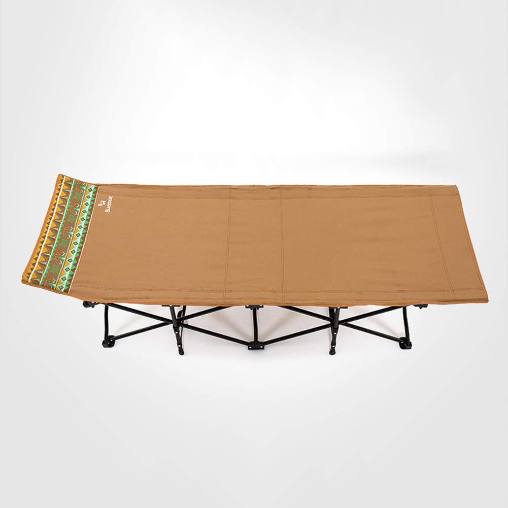 LSYOA Portable Camping Cot - Lightweight Folding Bed for Outdoor Adventures, Heavy Duty 330lbs (150kg) Support - Perfect for Camping, Hiking, Picnics & Fishing (Yellow)