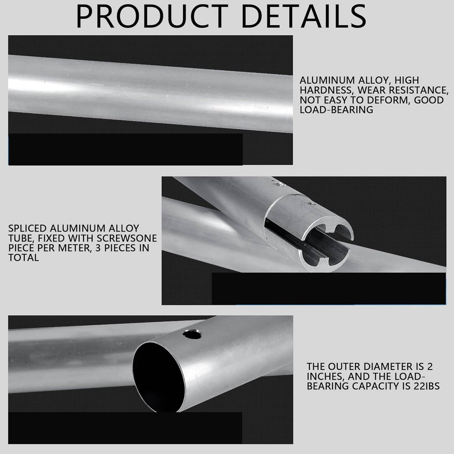 3-Pack 3m (9.8ft) Heavy Duty Metal Crossbar Tubes for Manual & Motorized Background Support Systems - Perfect for Photography Studios, Trade Shows, and Exhibition Displays