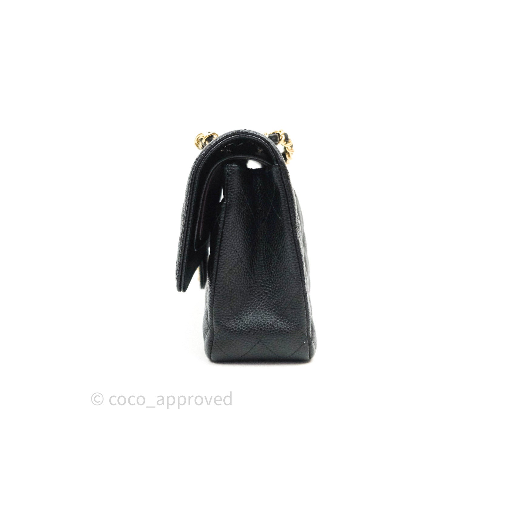 Chanel Classic Medium Double Flap Bag Black Caviar Leather with Gold Hardware - Luxury Designer Handbag for Women, Perfect for Work, Evening & Special Occasions