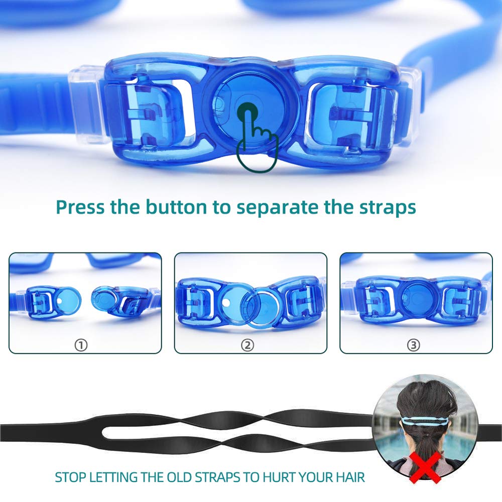 Anti-Fog Swimming Goggles & Silicone Swim Cap Set for Adults - UV Protection Swim Glasses & Comfortable Swim Hat Pack for Pool, Beach & Training