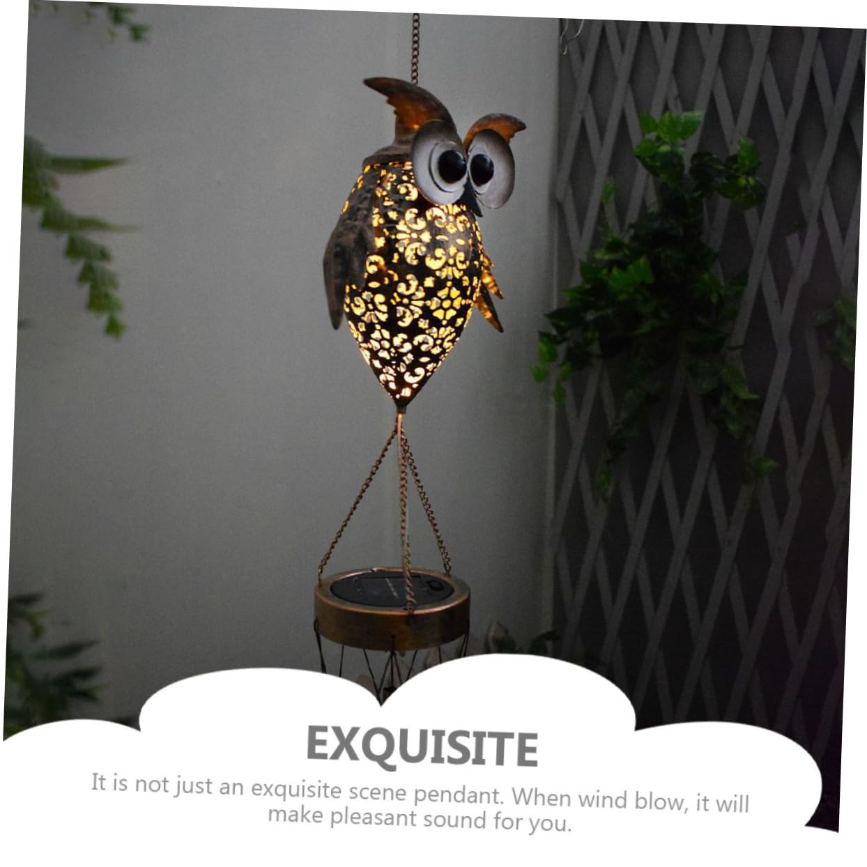 Solar Powered Owl Wind Chime - Outdoor Garden Decor with LED Lights, Hanging Decoration for Patio, Yard, and Wine Cellar | Perfect for Relaxing Evenings and Gifts