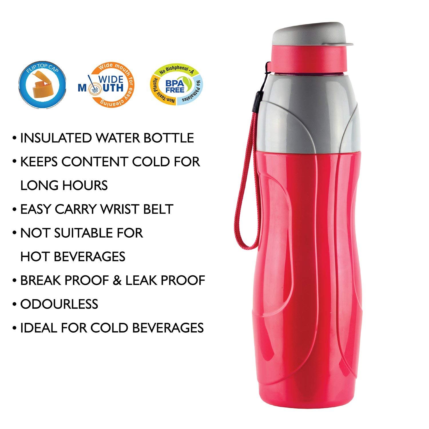 Premium BPA-Free Plastic Sports Water Bottle 900ml (30oz) - 2 Pack, Leak-Proof & Durable for Gym, Hiking, Running & Outdoor Activities - Multicolor