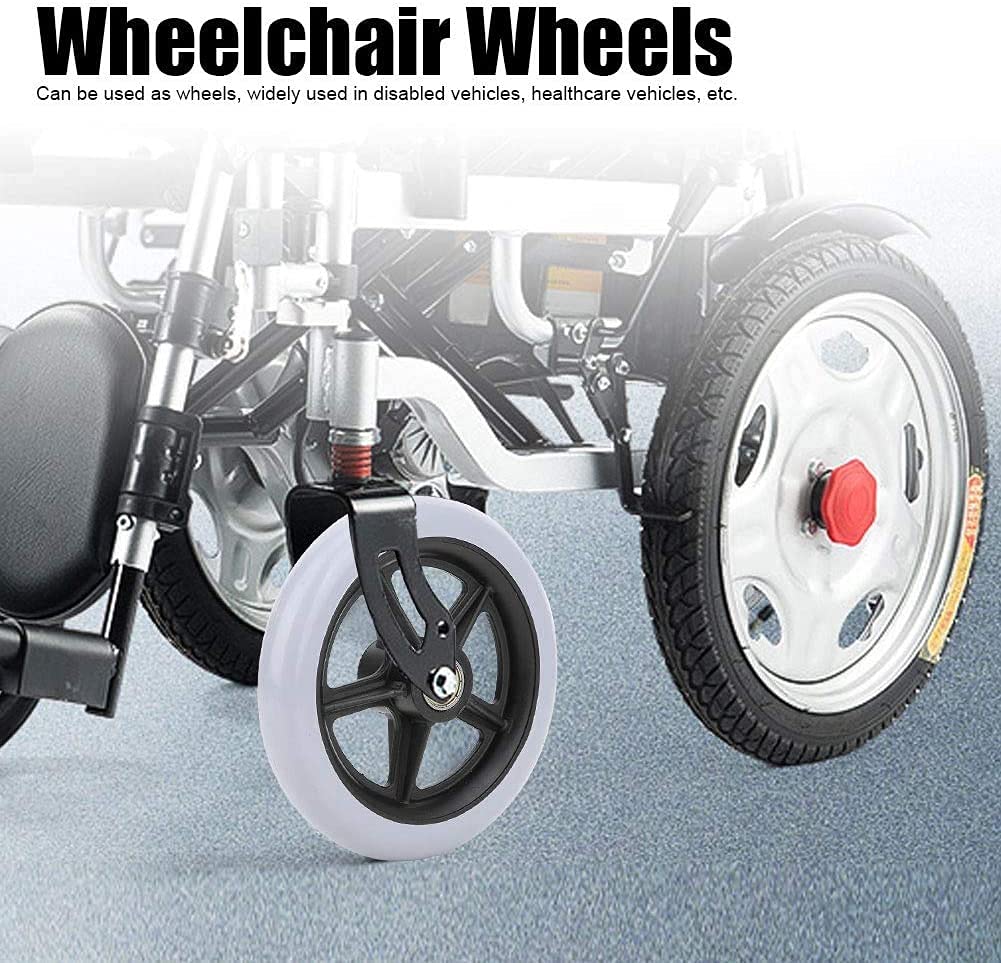 6/7 Inch Anti-Slip Rubber Wheelchair Walker Replacement Wheels - Gray 6in Front Caster Rollator Wheels for Mobility Aids & Medical Equipment - Perfect for Elderly Care, Hospital Use & Home Mobility Assistance