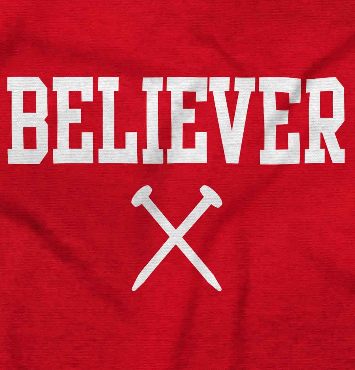 Classic Teaze Believer Nails Cross Christian Hoodie Sweatshirt for Women & Men - Religious Apparel for Church, Bible Study & Everyday Faith Wear