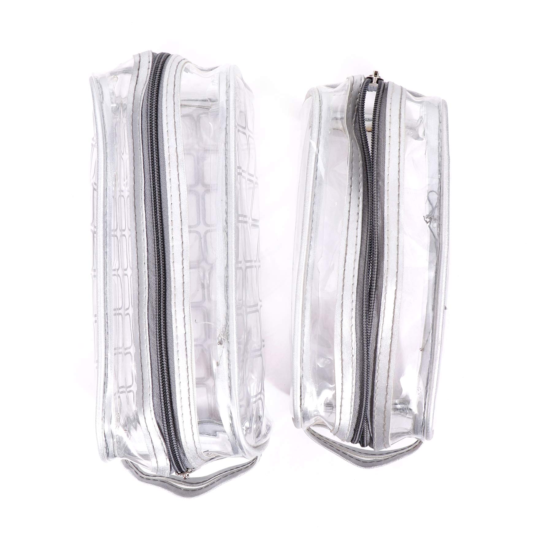 Honbon Clear PVC Cosmetic Bags Set - Waterproof Makeup Travel Toiletry Organizer with Zipper, Packing Cubes (2 Pack) | Perfect for Travel, Gym & Daily Storage