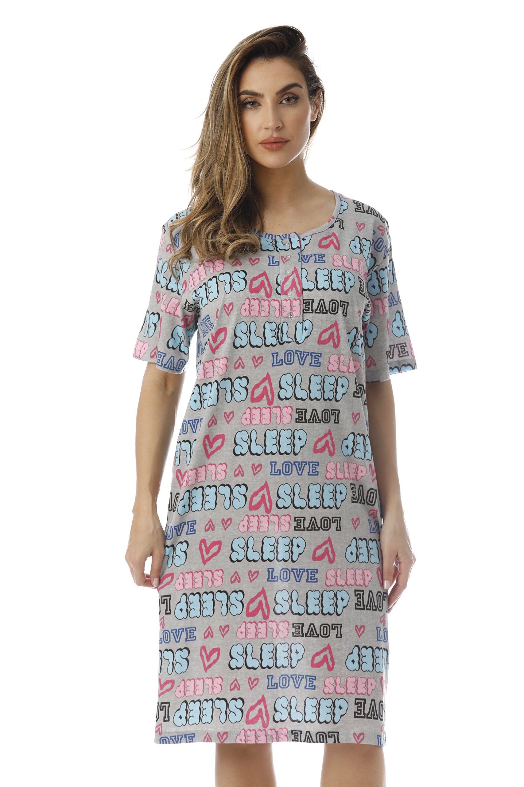 Just Love Women's Short Sleeve Nightgown - Soft Sleep Dress for Summer, Lounge Wear & Comfortable Nightwear for Home, Vacation & Relaxation