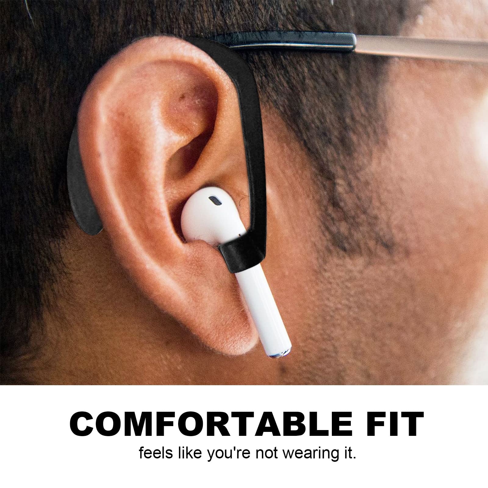 TSHAOUN 4 Pairs Soft Silicone Ear Hooks for Bluetooth Headphones - Anti-Lost Ear Tips Accessories for Sports, Running, Jogging & Cycling - Secure Fit for Wireless Earbuds During Workouts & Outdoor Activities