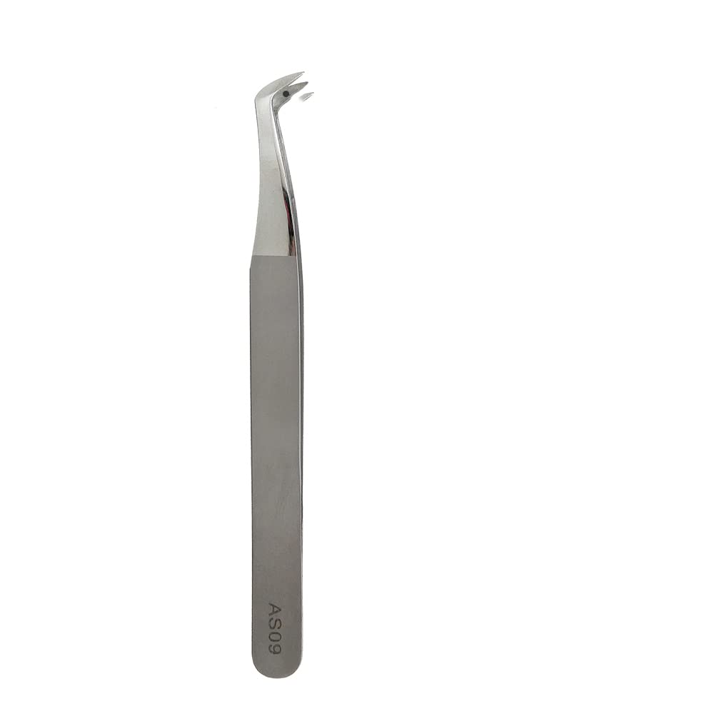 Professional AS09 Eyelash Extension Tweezers - Stainless Steel Volume & Individual Lash Tweezers for Precise Application (1 Piece) - Perfect for Salon, Home Use & Professional Lash Artists