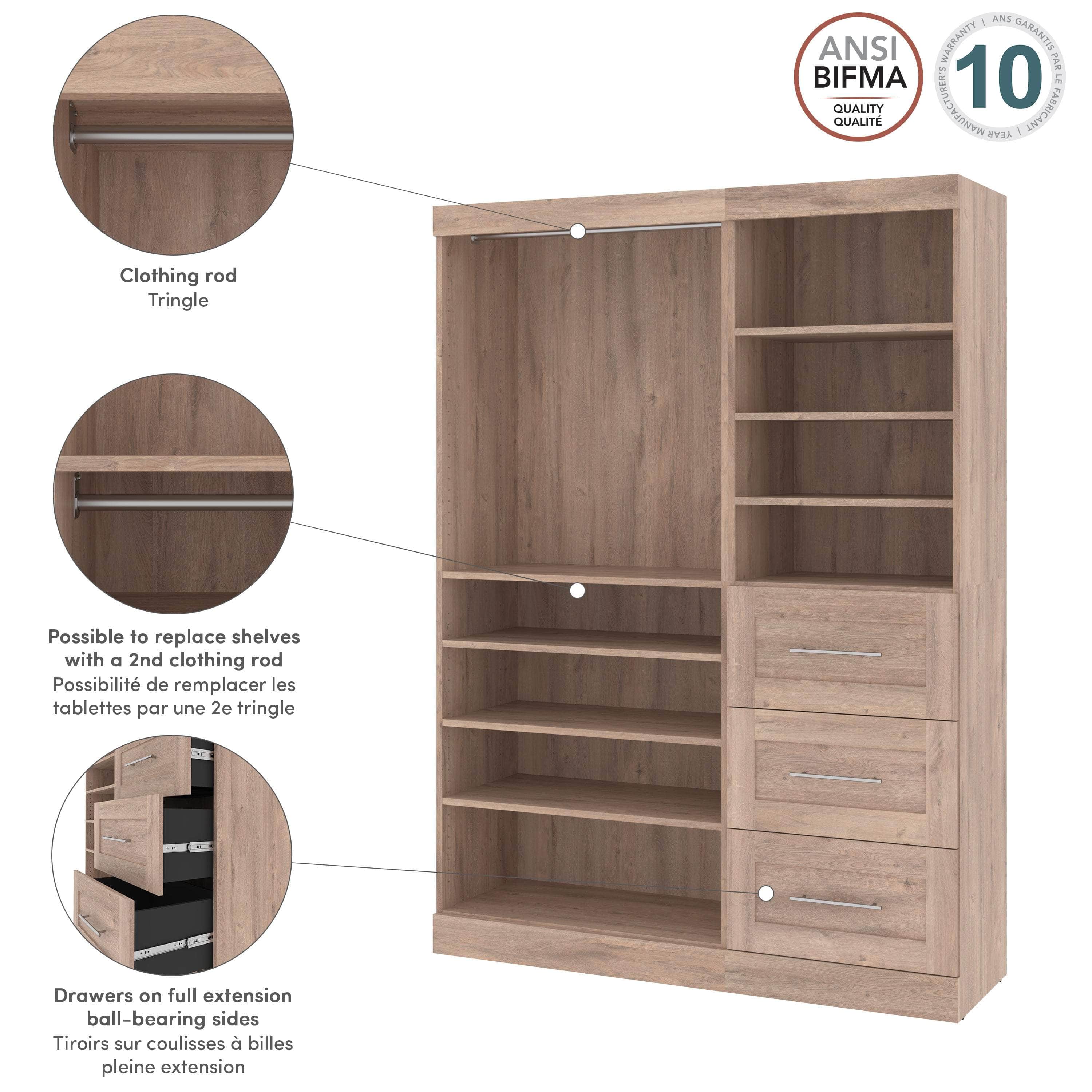 61W Closet Organizer with 7 Color Options - Space Saving Storage Solution for Bedroom, Closet & Wardrobe Organization