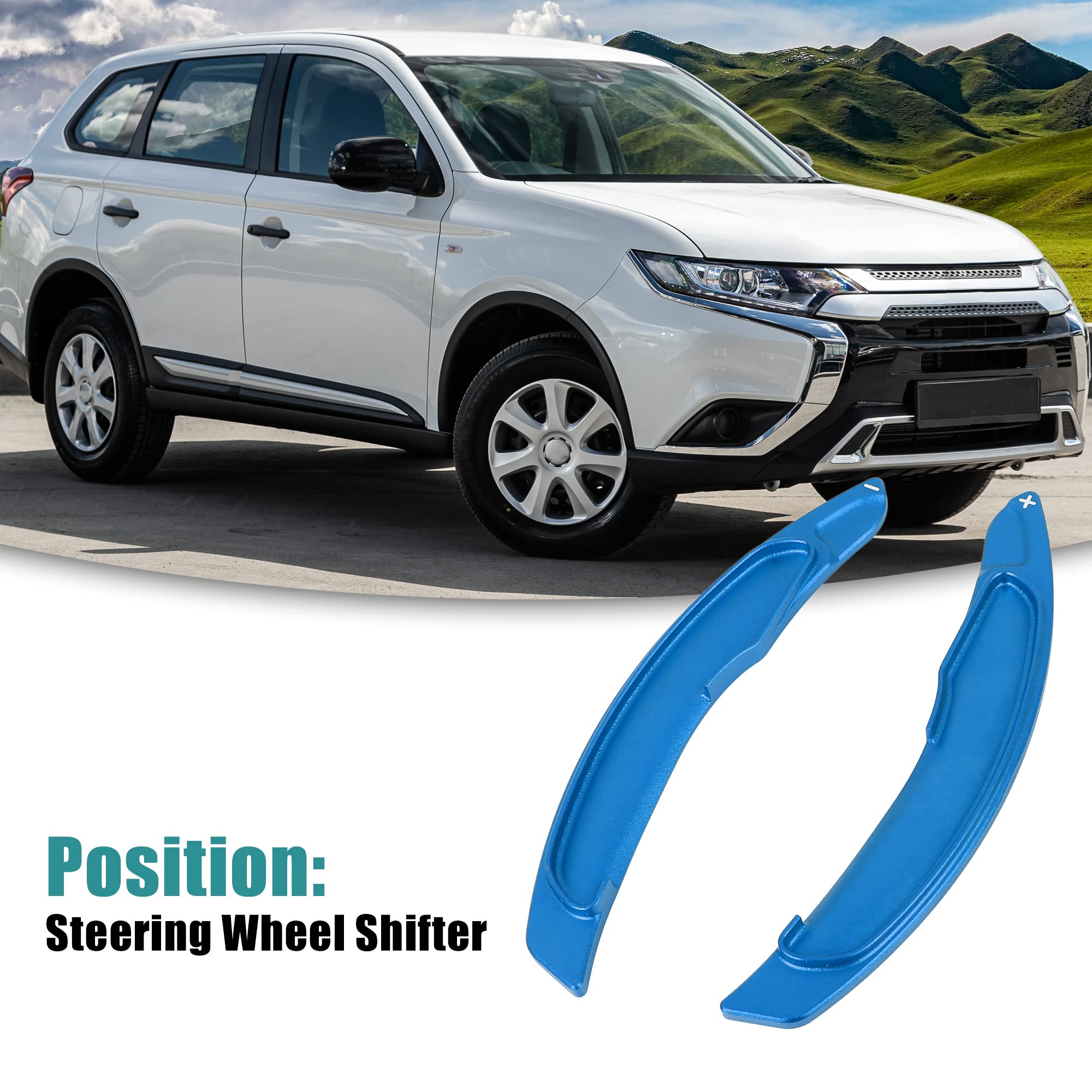 ACROPIX Steering Wheel Paddle Shifter Extension Kit - Compatible with Mitsubishi Outlander (2-Pack, Blue) | Enhance Driving Performance & Sporty Look for Racing & Daily Commute