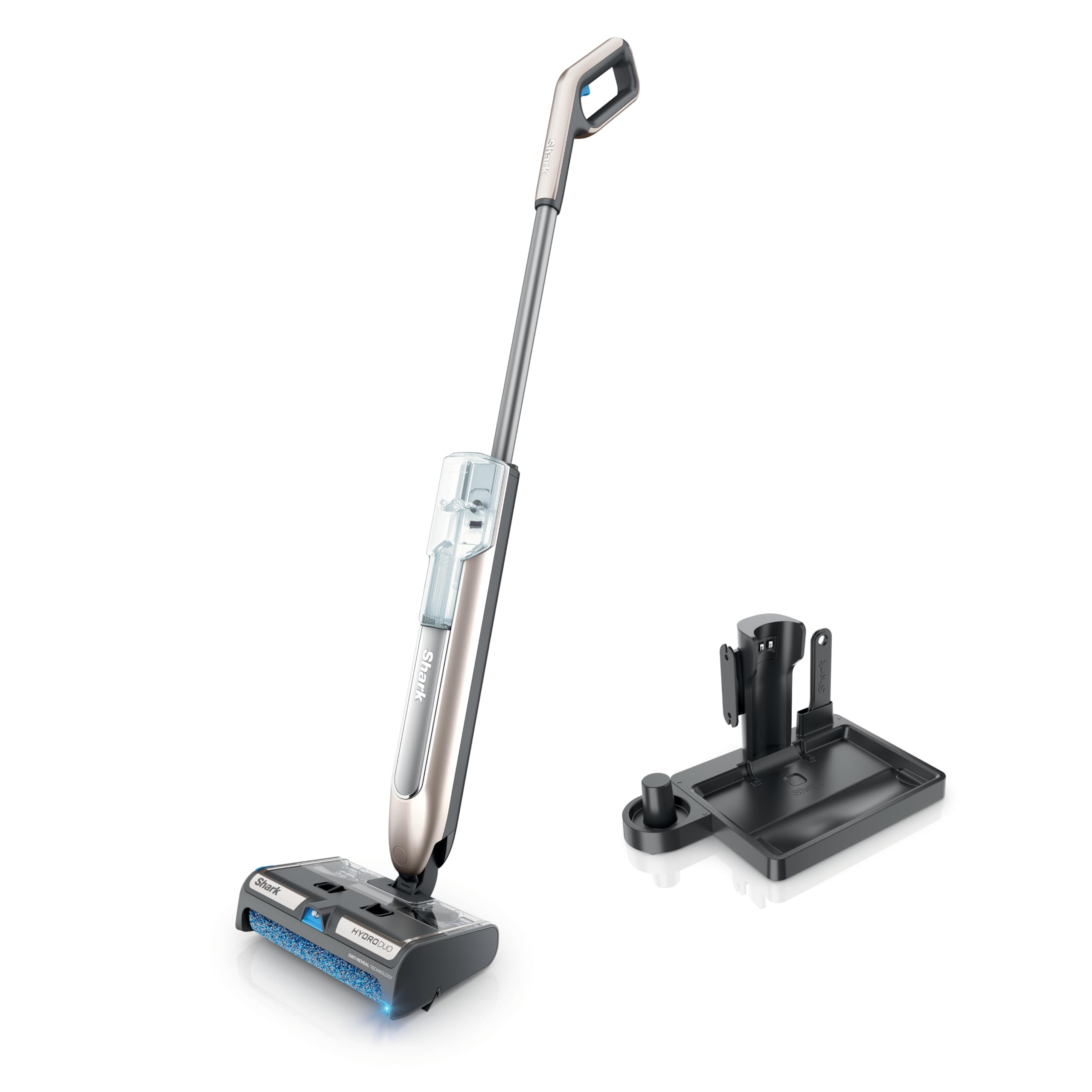 Shark HydroDuo Cordless Hard Floor Cleaning System with Dirt-Reveal Technology | Wet & Dry Debris Pickup | Mops & Scrubs Simultaneously | Works on Hardwood, Tile, Laminate & Stone Floors | Perfect for Daily Cleaning in Kitchens, Bathrooms & High-Traffic Areas | Stone Metallic WW201