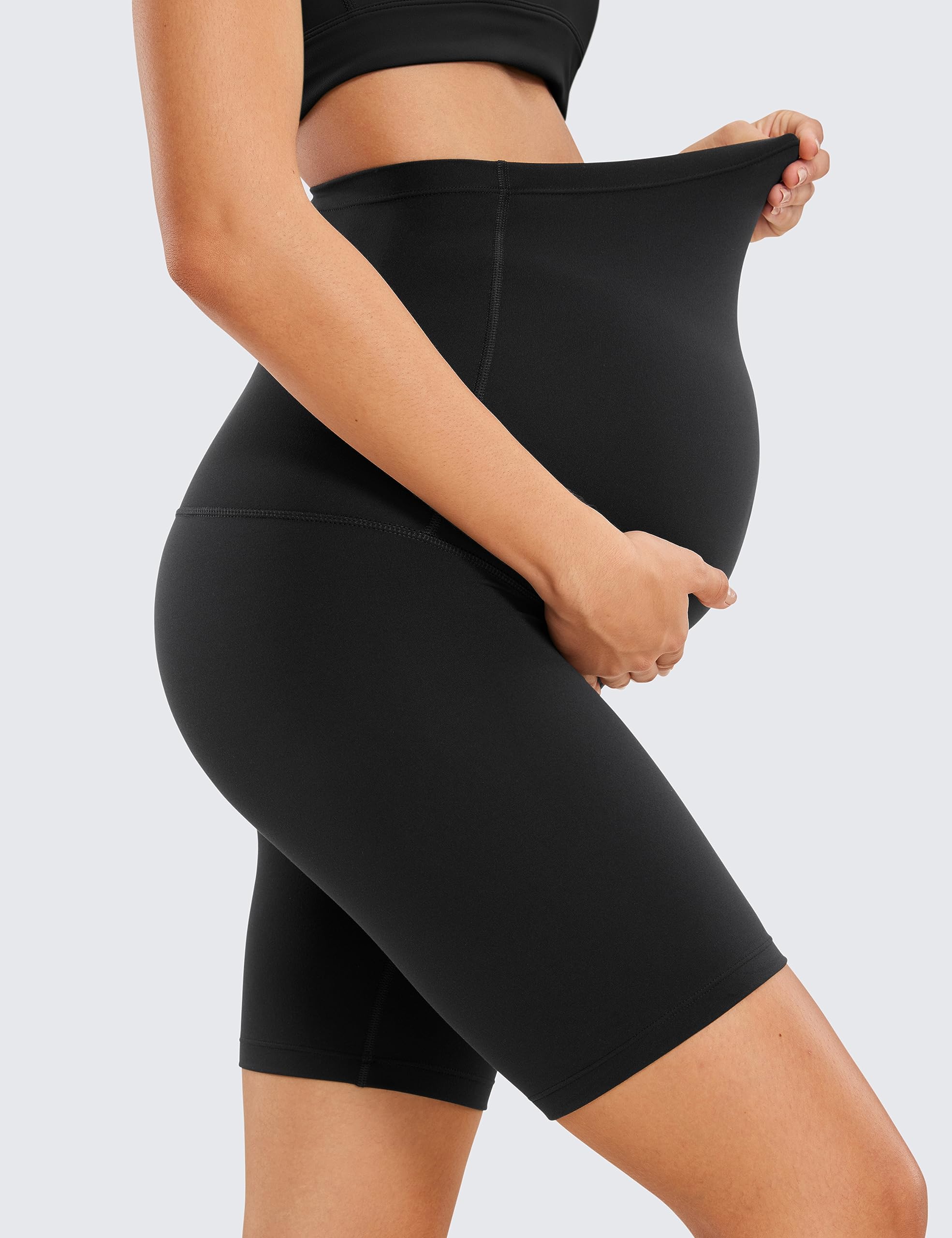 CRZ YOGA Women's Butterluxe Maternity Bike Shorts - Over The Belly 6